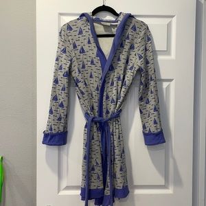 Nautical bathrobe with hood